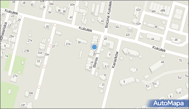 Sosnowiec, Bienia Aleksego, 10, mapa Sosnowca