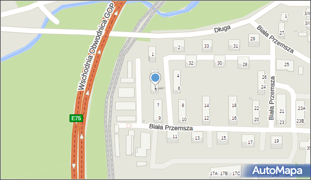 Sosnowiec, Biała Przemsza, 5, mapa Sosnowca