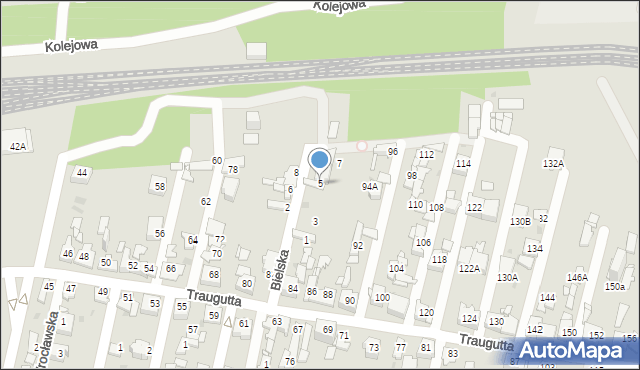 Sosnowiec, Bielska, 5, mapa Sosnowca