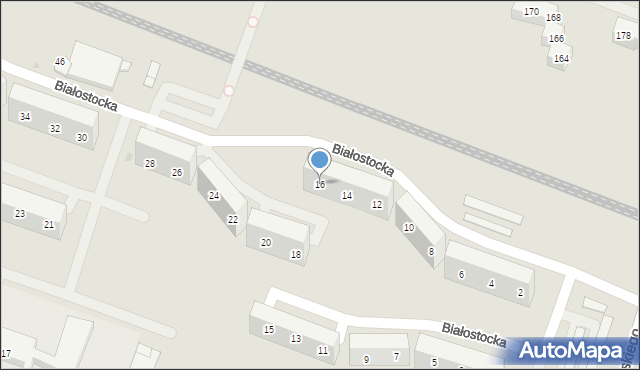 Sosnowiec, Białostocka, 16, mapa Sosnowca