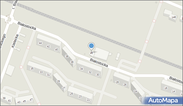 Sosnowiec, Białostocka, 46, mapa Sosnowca
