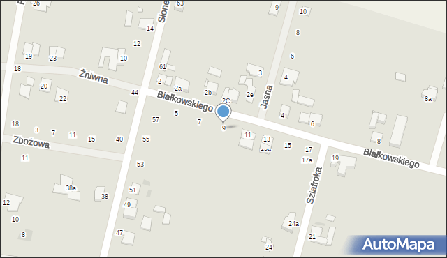 Środa Wielkopolska, Białkowskiego, 9, mapa Środa Wielkopolska
