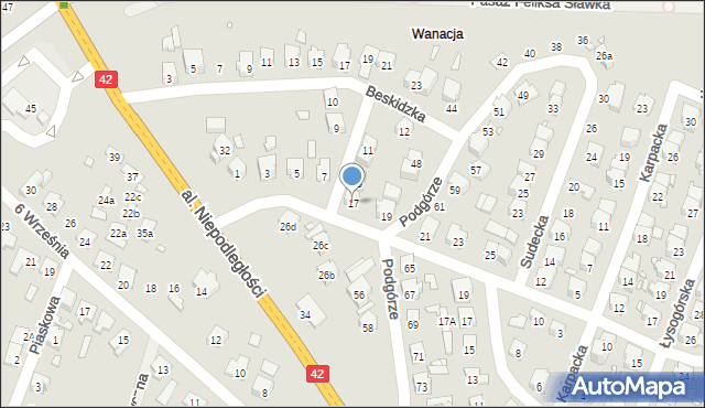 Starachowice, Bieszczadzka, 17, mapa Starachowic