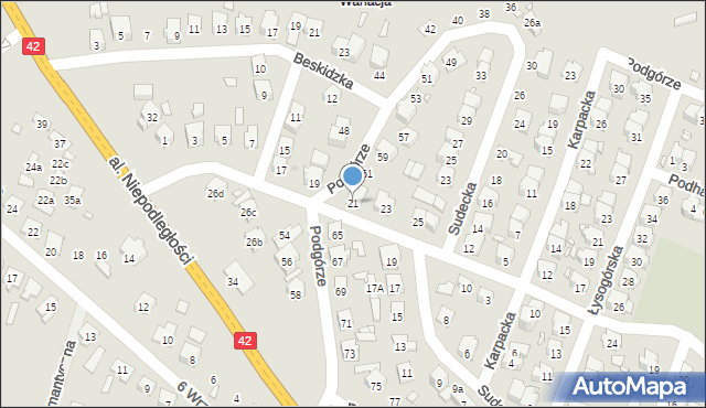 Starachowice, Bieszczadzka, 21, mapa Starachowic