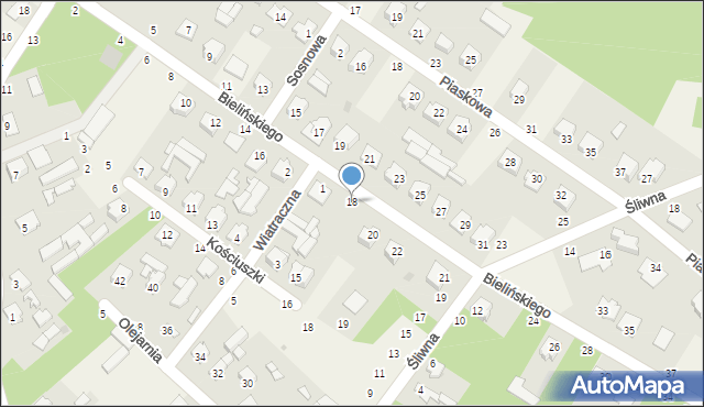 Stężyca, Bielińskiego Edwarda, ks. prał., 18, mapa Stężyca