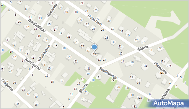 Stężyca, Bielińskiego Edwarda, ks. prał., 29, mapa Stężyca
