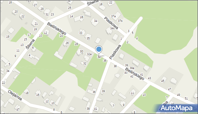 Stężyca, Bielińskiego Edwarda, ks. prał., 34, mapa Stężyca