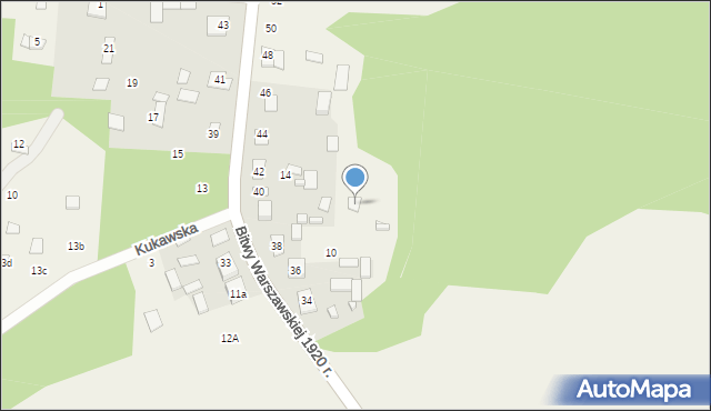 Strachów, Bitwy Warszawskiej 1920 r., 40a, mapa Strachów