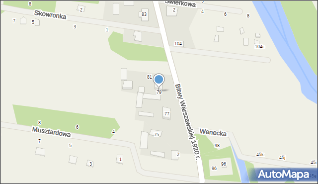 Strachów, Bitwy Warszawskiej 1920 r., 79, mapa Strachów