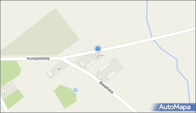 Strachówka, Bielańska, 1, mapa Strachówka