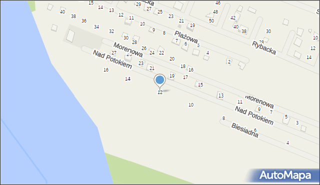 Strykowo, Biesiadna, 12, mapa Strykowo