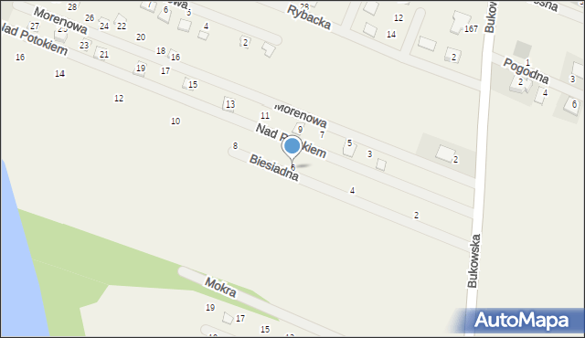 Strykowo, Biesiadna, 6, mapa Strykowo