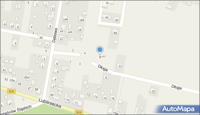 Strzebiń, Biała, 6, mapa Strzebiń