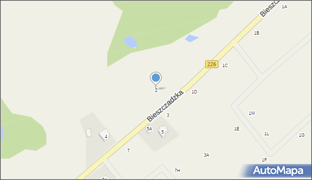 Sucha Huta, Bieszczadzka, 2, mapa Sucha Huta