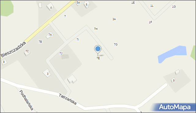 Sucha Huta, Bieszczadzka, 7F, mapa Sucha Huta