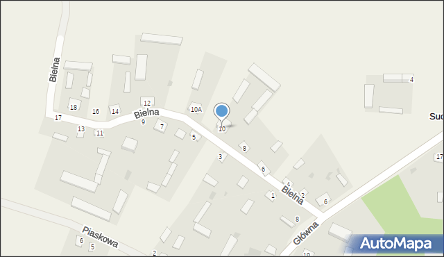 Suchcice, Bielna, 10, mapa Suchcice