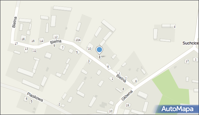 Suchcice, Bielna, 8, mapa Suchcice