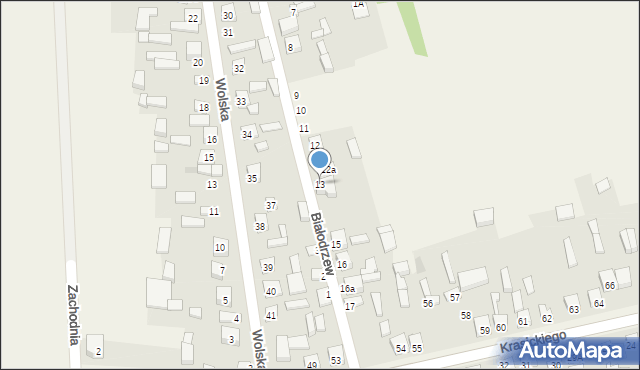 Sulmierzyce, Białodrzew, 13, mapa Sulmierzyce