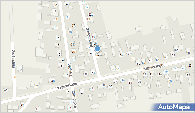 Sulmierzyce, Białodrzew, 17, mapa Sulmierzyce