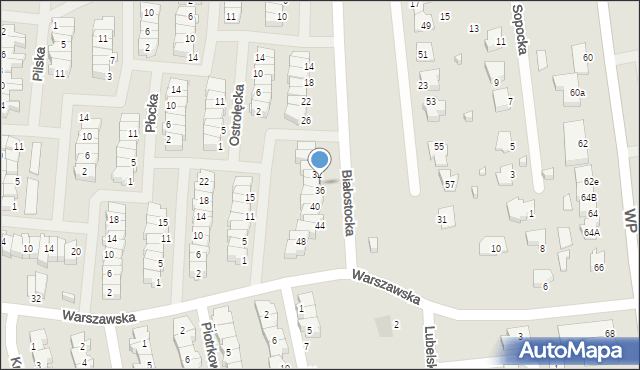 Suwałki, Białostocka, 34, mapa Suwałk