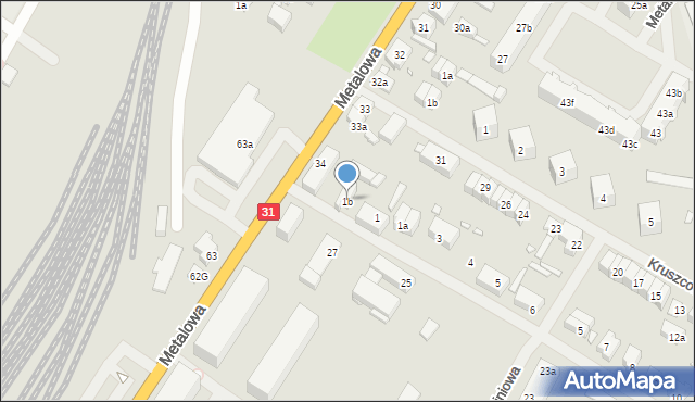 Szczecin, Biała, 1b, mapa Szczecina