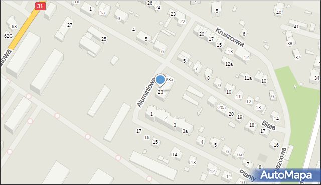 Szczecin, Biała, 23, mapa Szczecina