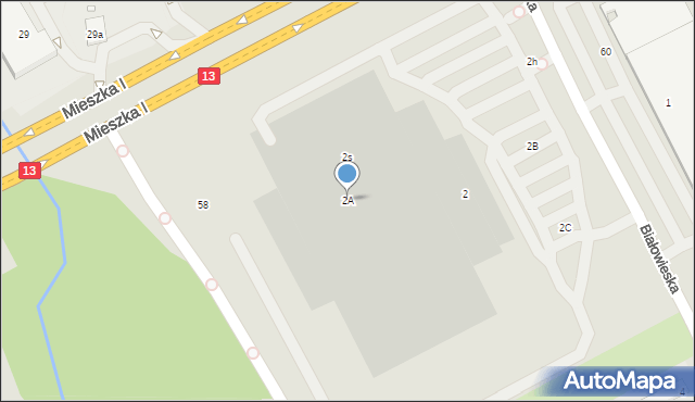 Szczecin, Białowieska, 2A, mapa Szczecina