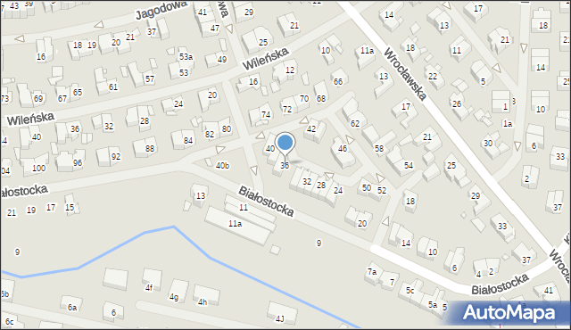 Szczecin, Białostocka, 36, mapa Szczecina