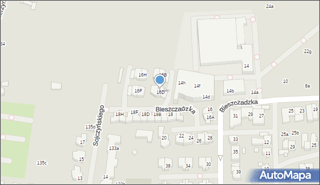 Szczecin, Bieszczadzka, 16D, mapa Szczecina