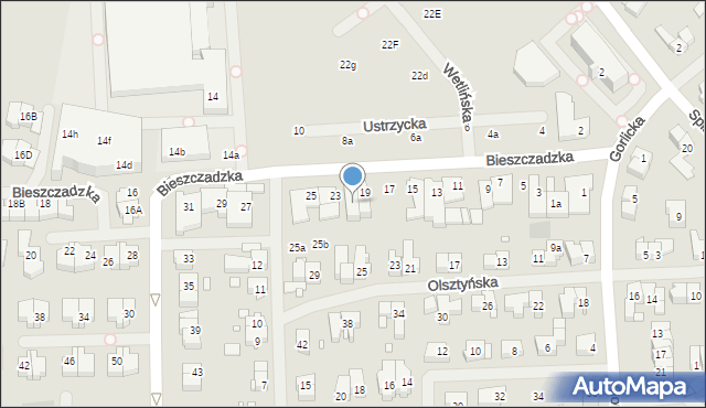 Szczecin, Bieszczadzka, 21, mapa Szczecina