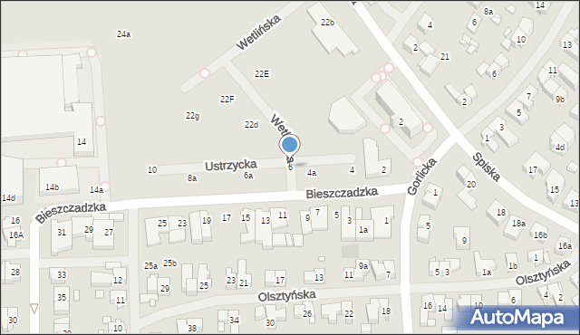 Szczecin, Bieszczadzka, 6, mapa Szczecina