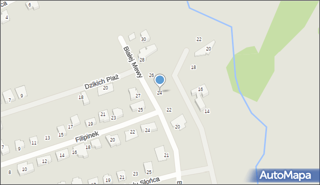 Szczecin, Białej Mewy, 24, mapa Szczecina