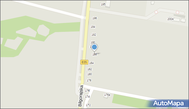 Tarnogród, Biłgorajska, 186, mapa Tarnogród