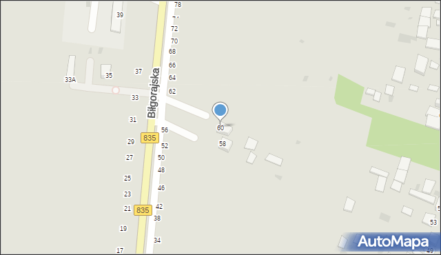 Tarnogród, Biłgorajska, 60, mapa Tarnogród