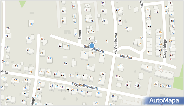 Tarnów, Bielatowicza Jana, 3, mapa Tarnów