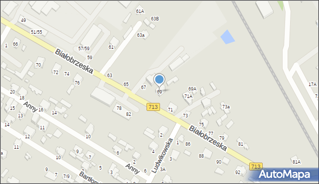 Tomaszów Mazowiecki, Białobrzeska, 69, mapa Tomaszów Mazowiecki