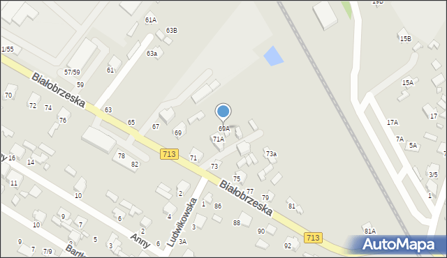 Tomaszów Mazowiecki, Białobrzeska, 69A, mapa Tomaszów Mazowiecki