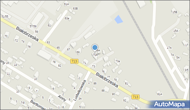 Tomaszów Mazowiecki, Białobrzeska, 71A, mapa Tomaszów Mazowiecki