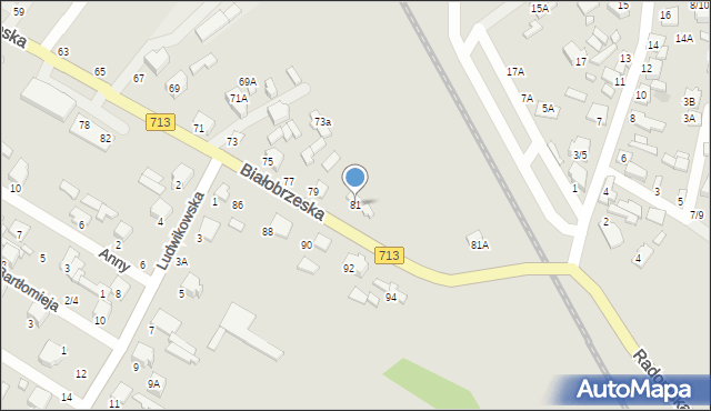 Tomaszów Mazowiecki, Białobrzeska, 81, mapa Tomaszów Mazowiecki