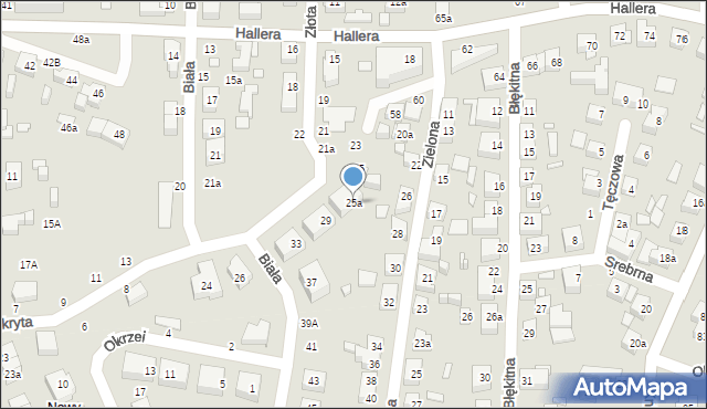 Toruń, Biała, 25a, mapa Torunia