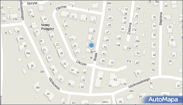 Toruń, Biała, 36, mapa Torunia
