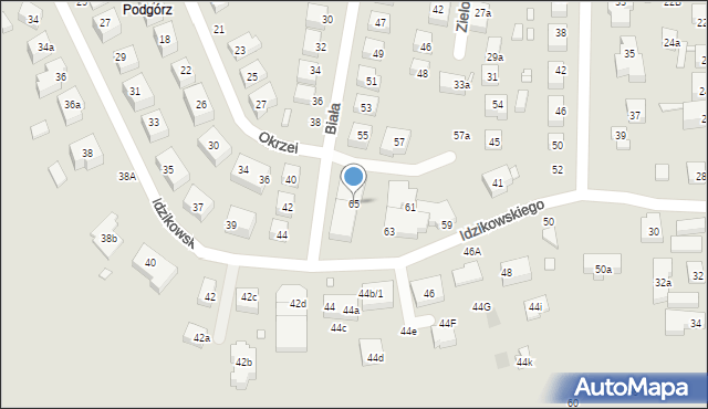 Toruń, Biała, 65, mapa Torunia