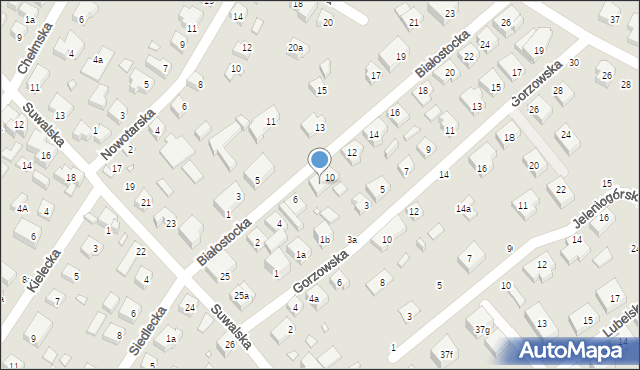 Toruń, Białostocka, 8, mapa Torunia