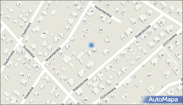 Toruń, Białostocka, 9, mapa Torunia