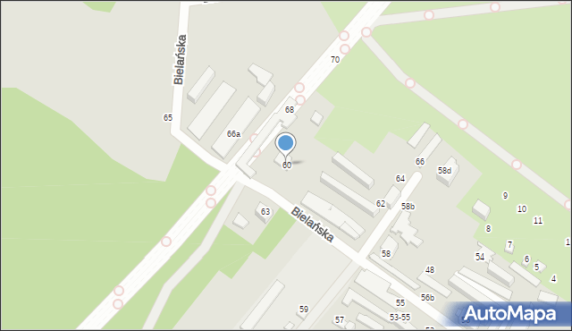Toruń, Bielańska, 60, mapa Torunia