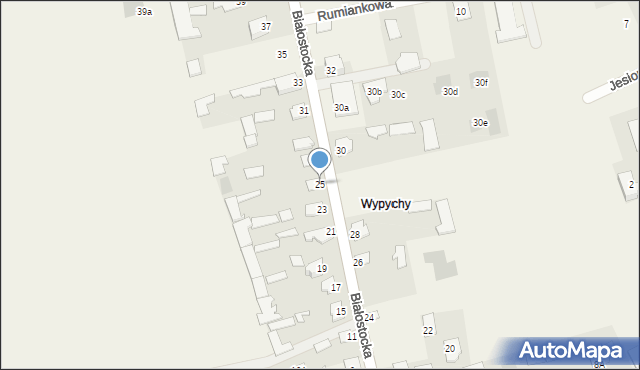 Turośń Kościelna, Białostocka, 25, mapa Turośń Kościelna