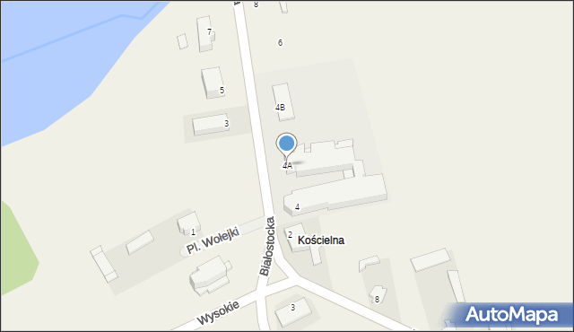 Turośń Kościelna, Białostocka, 4A, mapa Turośń Kościelna