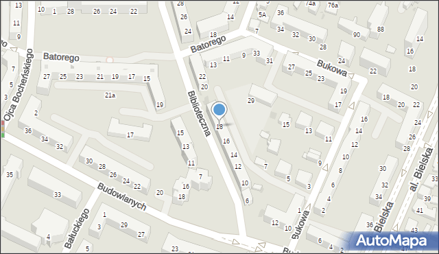 Tychy, Biblioteczna, 18, mapa Tychów