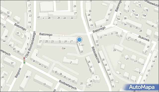 Tychy, Biblioteczna, 23, mapa Tychów