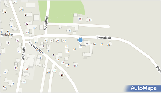 Tychy, Bieruńska, 20, mapa Tychów